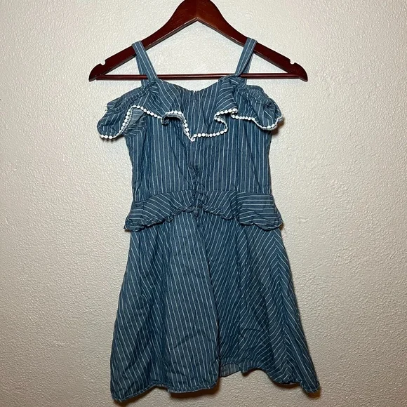 BCBGirls | Dresses | Bcbg Girls Nautical Blue Stripe Ruffle Mini Dress |  Poshmark
